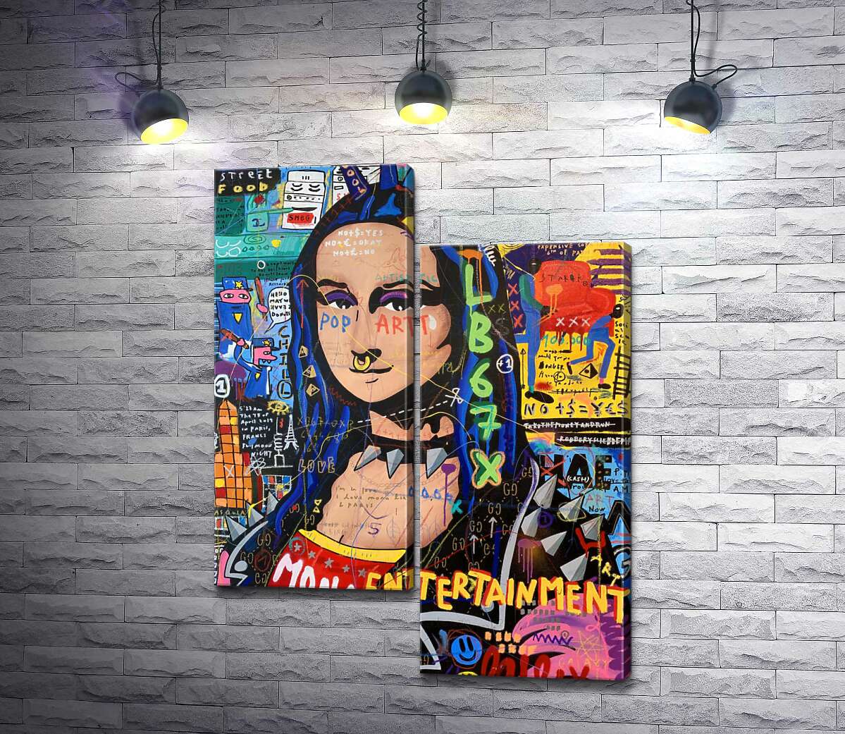 

Модульная картина ArtPoster Панк Мона Лиза (Punk Monalisa) - Джисбар 50x68 см Модуль №5