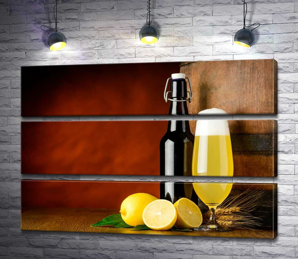 

Модульная картина ArtPoster Особенный вкус пива с лимоном 130x87 см Модуль №13