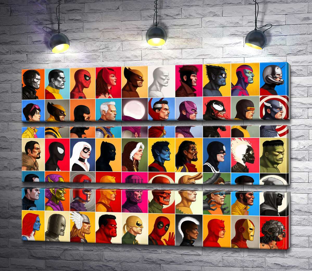 

Модульная картина ArtPoster Постер профилей супергероев Marvel 130x87 см Модуль №13