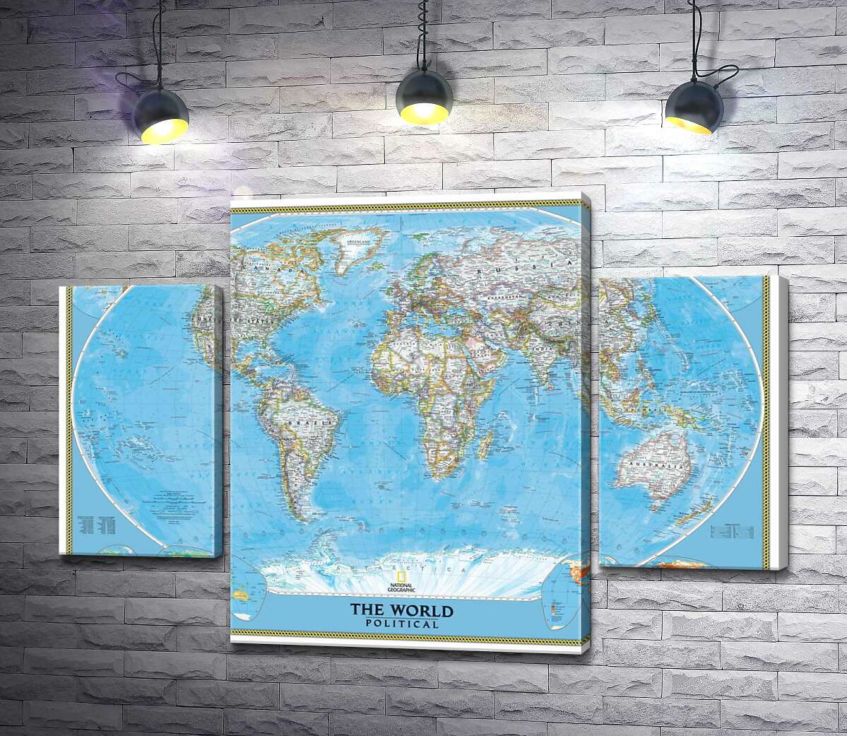 

Модульная картина ArtPoster Подробная политическая карта мира 80x58 см Модуль №7
