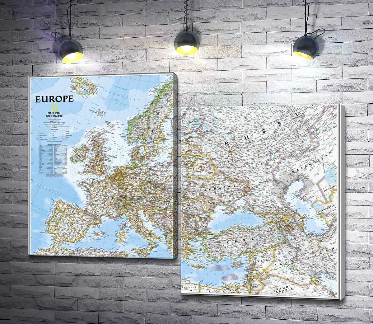 

Модульная картина ArtPoster Политическая карта Европы от National Geographic 130x100 см Модуль №5