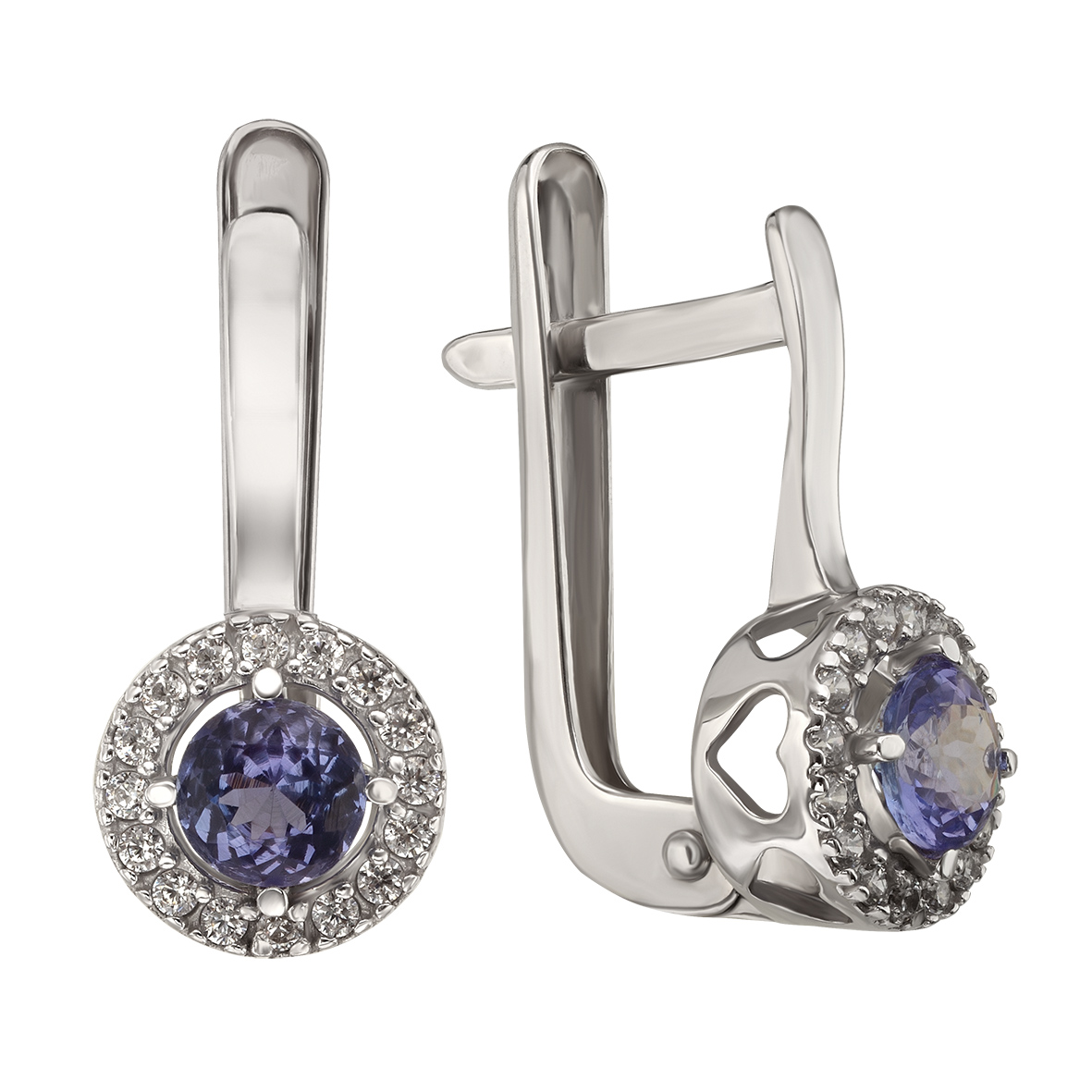 

Серьги в белом золоте с танзанитом и фианитами Tango Jewellery Company 4429767В