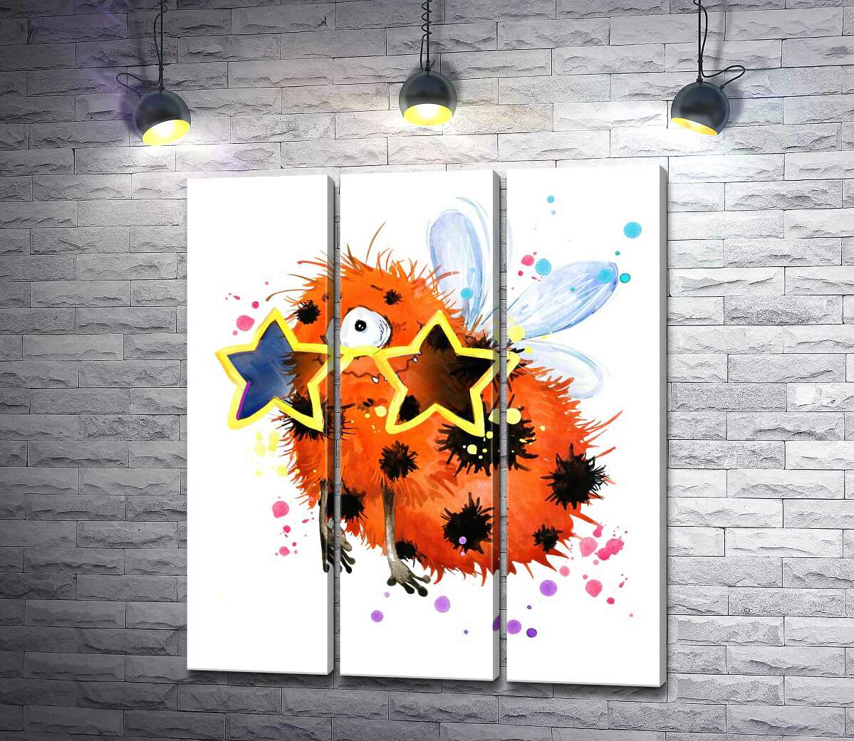 

Модульная картина ArtPoster Пятнистый циклоп в очках-звездах 132x154 см Модуль №11