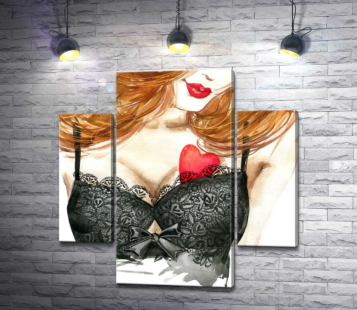 

Модульная картина ArtPoster Сердце притаилось на груди рыжеволосой красавицы 100x100 см Модуль №7