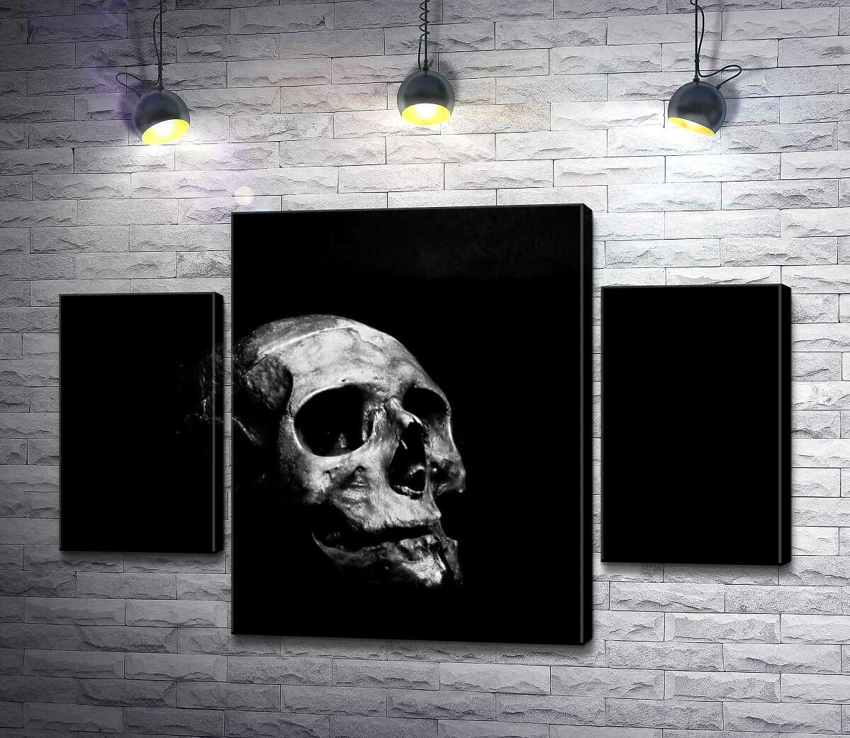 

Модульная картина ArtPoster Светлые формы черепа тонут в густой тьме 100x69 см Модуль №7