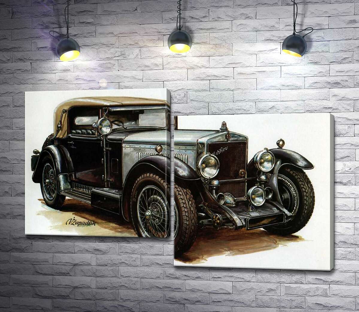

Модульная картина ArtPoster Ретро-автомобиль Wikov 35 130x84 см Модуль №5