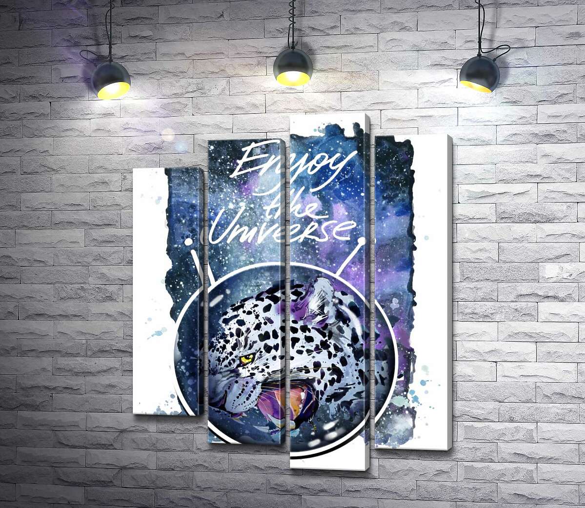 

Модульная картина ArtPoster Пятнистый леопард в космосе под названием "Enjoy the Universe" 132x168 см Модуль №21