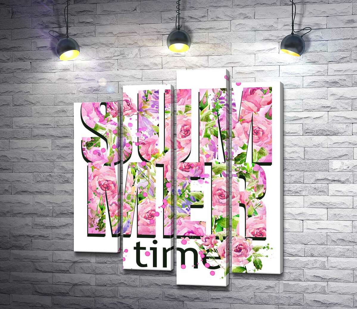 

Модульная картина ArtPoster Розовый узор надписи "summertime" 100x119 см Модуль №21