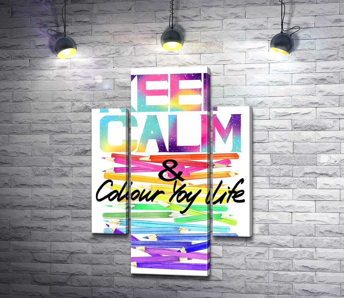 

Модульная картина ArtPoster Радужные карандаши с надписью "keep calm and colour your life" 131x190 см Модуль №7