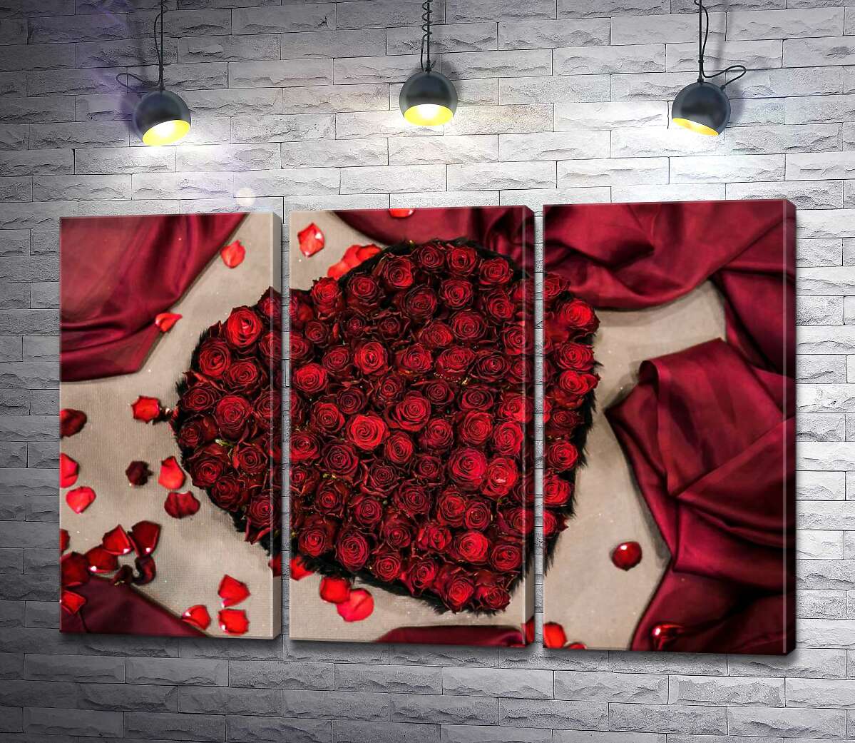 

Модульная картина ArtPoster Романтический букет-сердце из красных роз 102x67 см Модуль №11