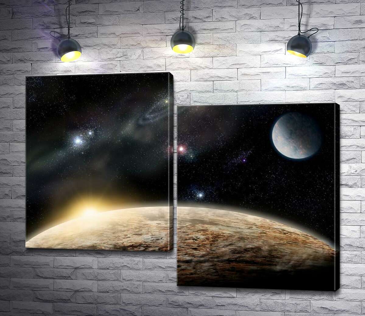 

Модульная картина ArtPoster Рассвет над каменистой поверхностью планеты 100x76 см Модуль №5