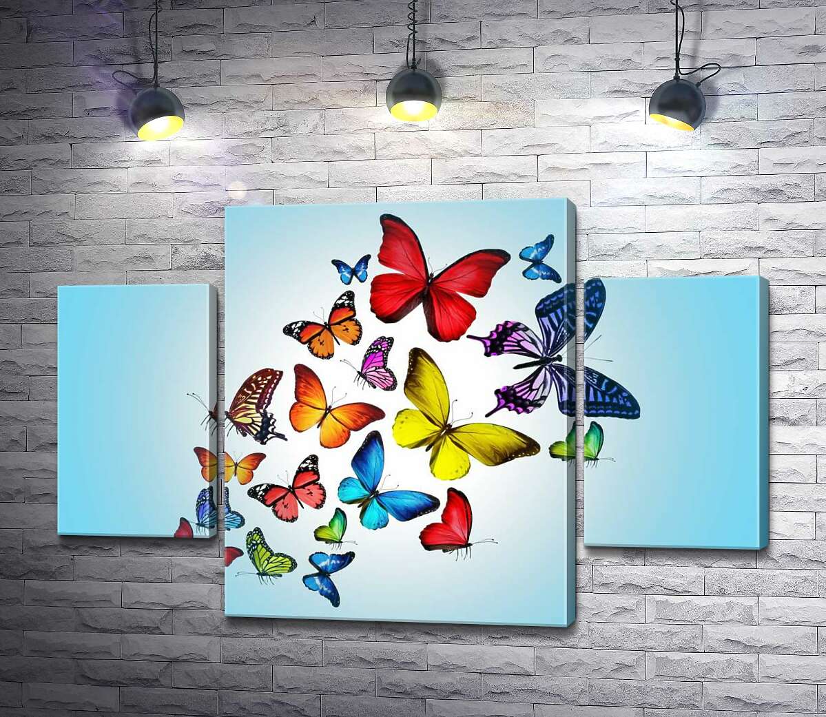 

Модульная картина ArtPoster Радужная стая бабочек 131x89 см Модуль №7