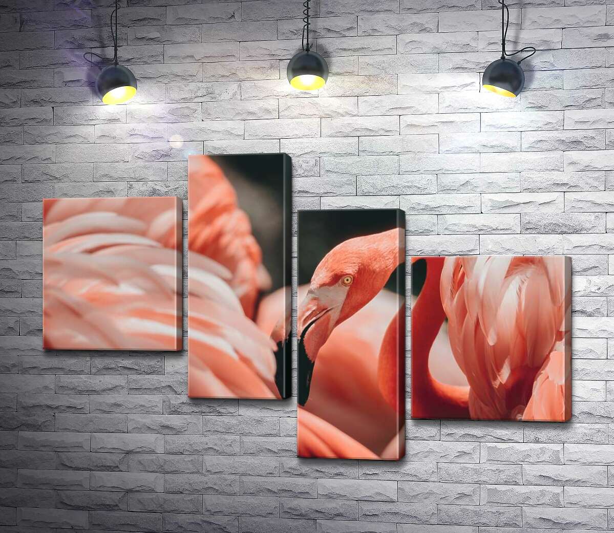 

Модульная картина ArtPoster Розовые облака из оперения фламинго 100x69 см Модуль №20