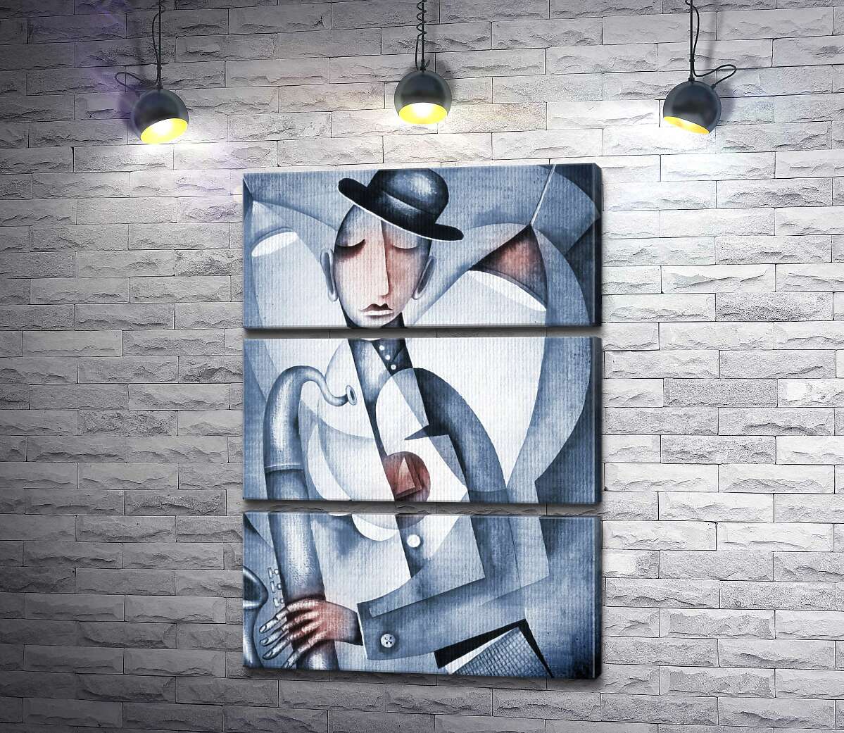 

Модульная картина ArtPoster Саксофонист играет мелодию в свете фонарей 50x72 см Модуль №13