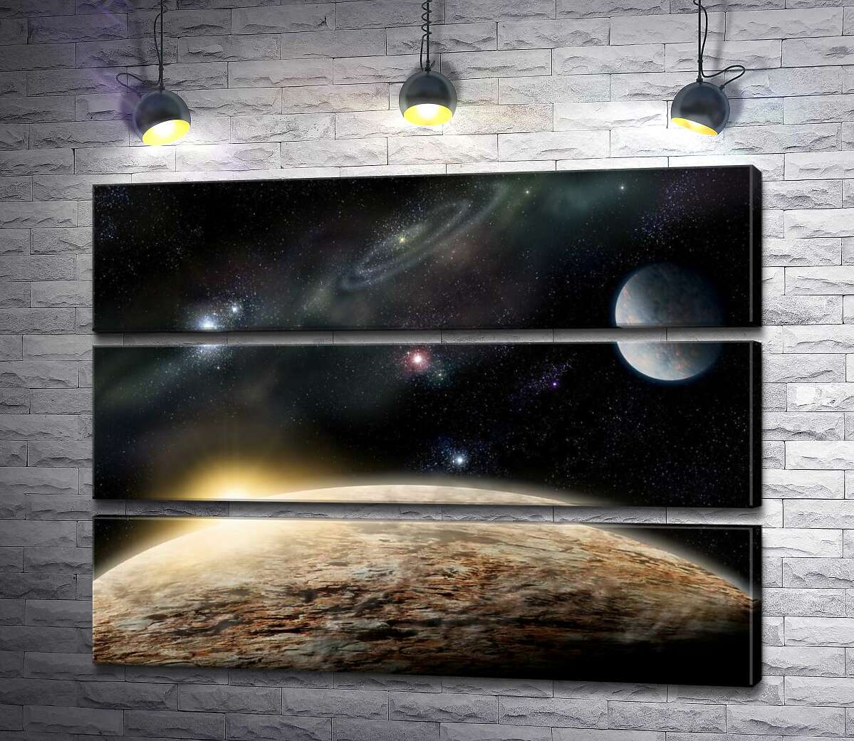 

Модульная картина ArtPoster Рассвет над каменистой поверхностью планеты 80x60 см Модуль №13