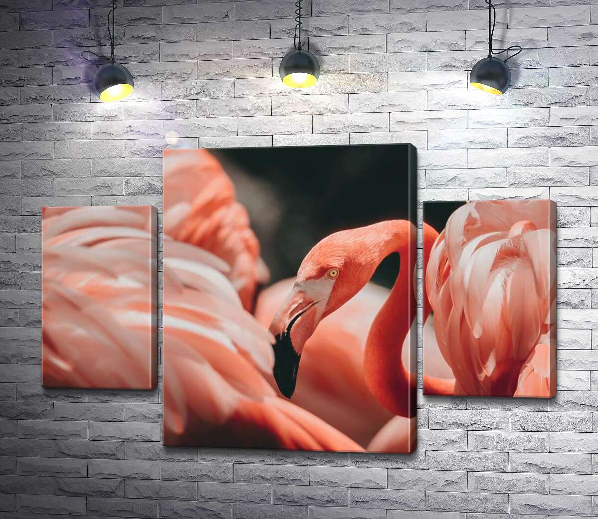 

Модульная картина ArtPoster Розовые облака из оперения фламинго 131x89 см Модуль №7