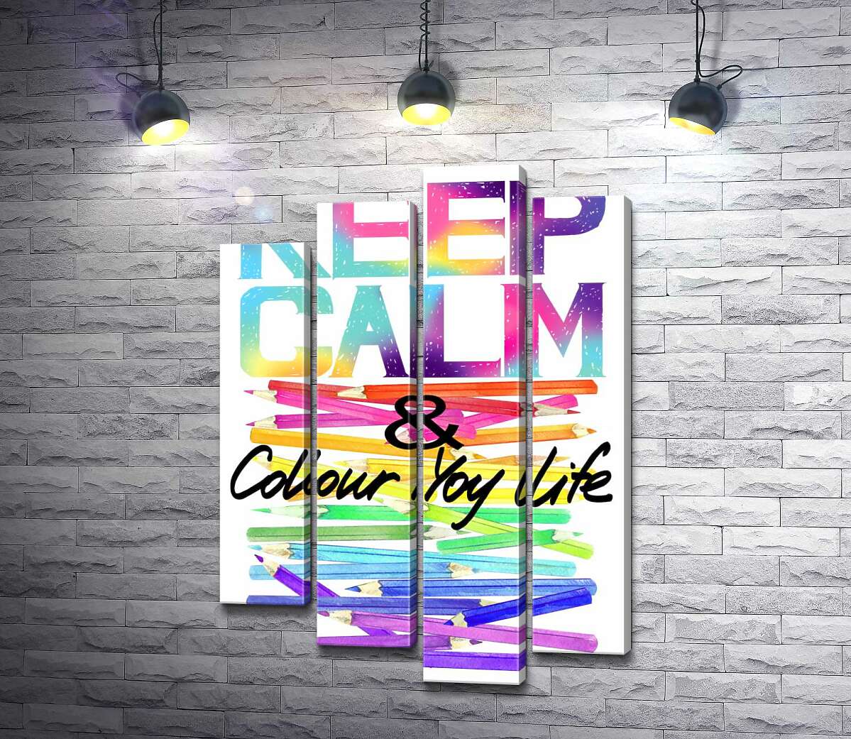 

Модульная картина ArtPoster Радужные карандаши с надписью "keep calm and colour your life" 80x118 см Модуль №21