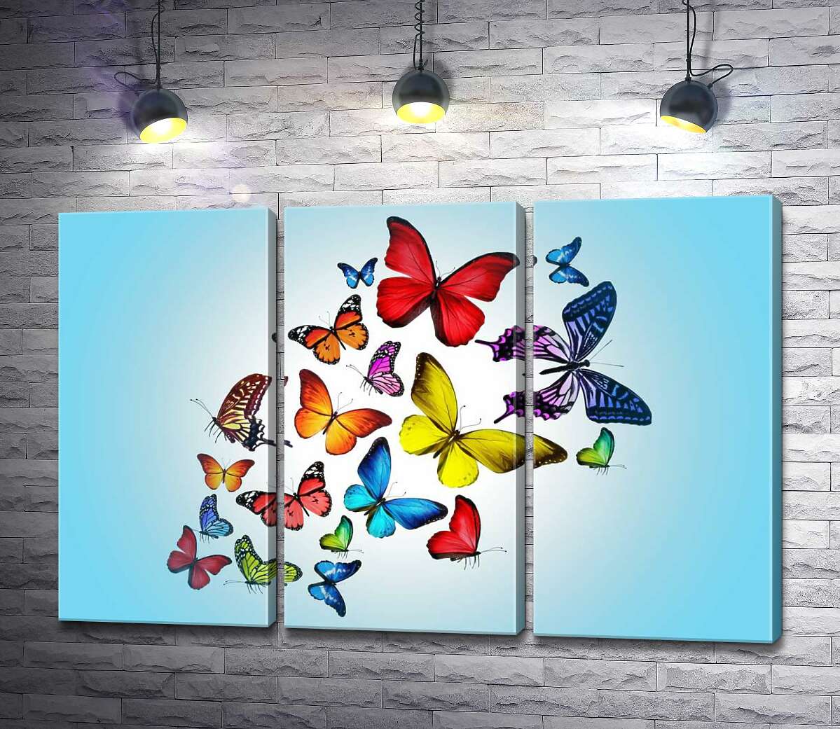 

Модульная картина ArtPoster Радужная стая бабочек 102x67 см Модуль №11