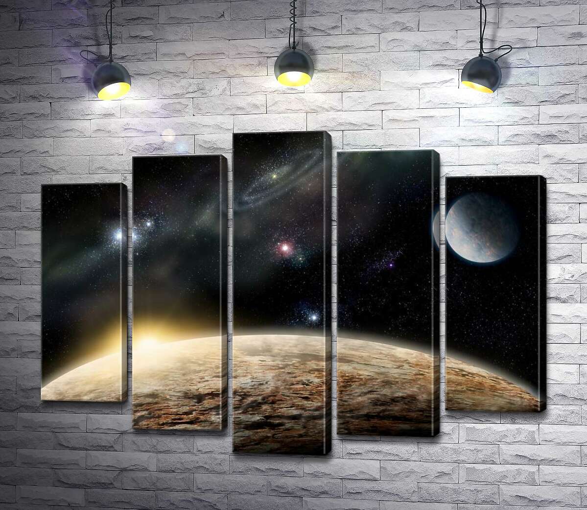 

Модульная картина ArtPoster Рассвет над каменистой поверхностью планеты 100x75 см Модуль №26