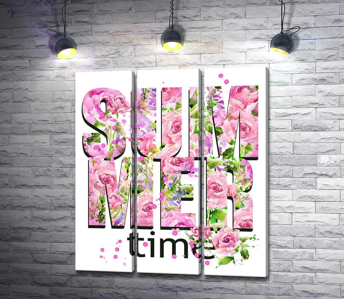 

Модульная картина ArtPoster Розовый узор надписи "summertime" 102x118 см Модуль №11