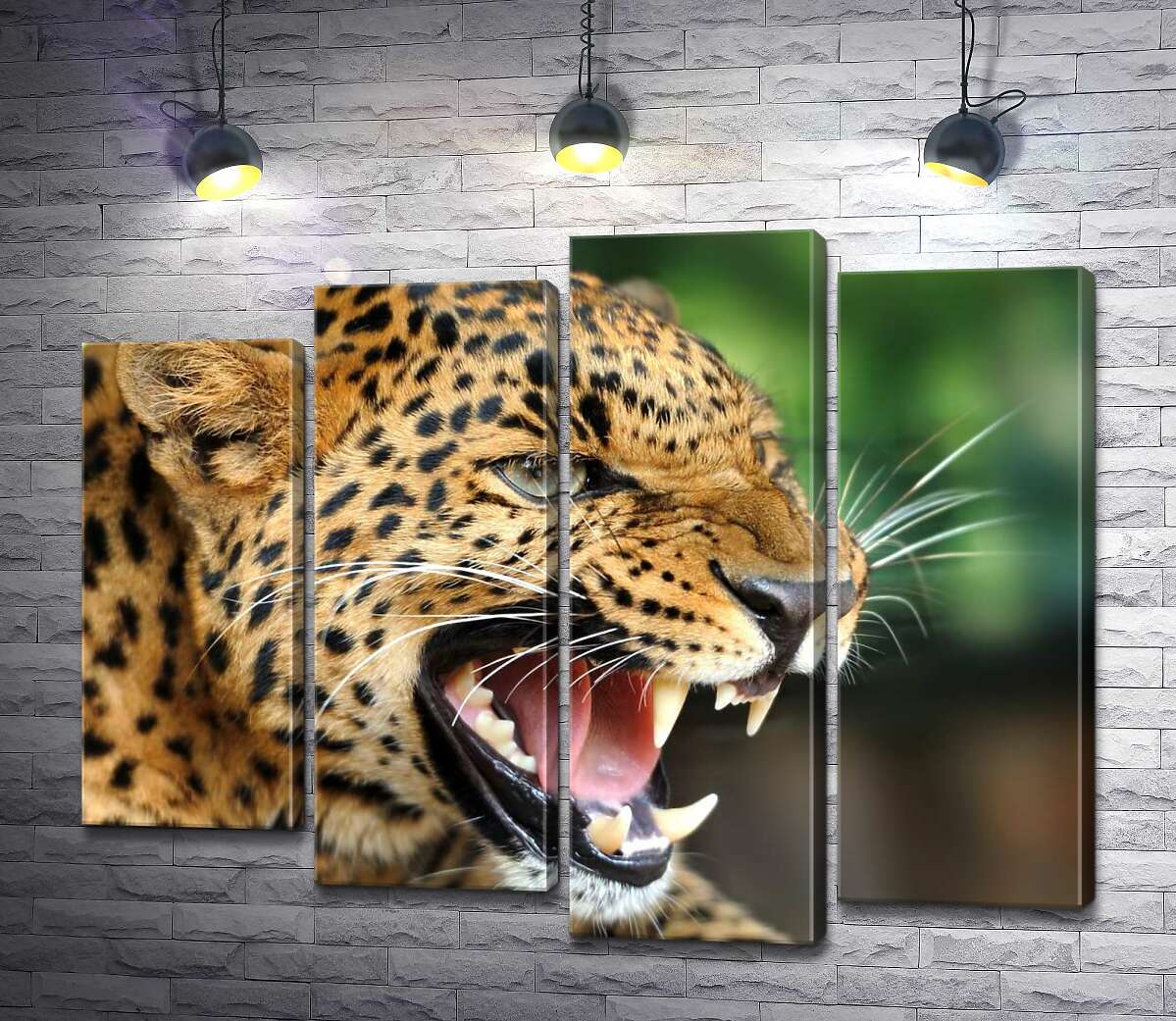 

Модульная картина ArtPoster Разъяренный ягуар скалит зубы 80x65 см Модуль №21