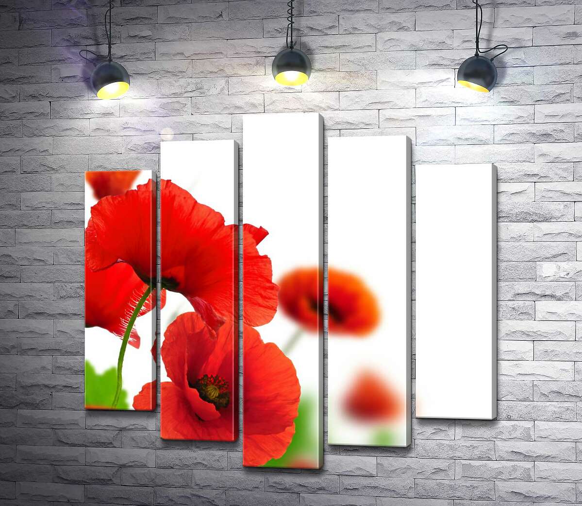 

Модульная картина ArtPoster Роскошные головки красных маков на хрупких стеблях 130x132 см Модуль №26