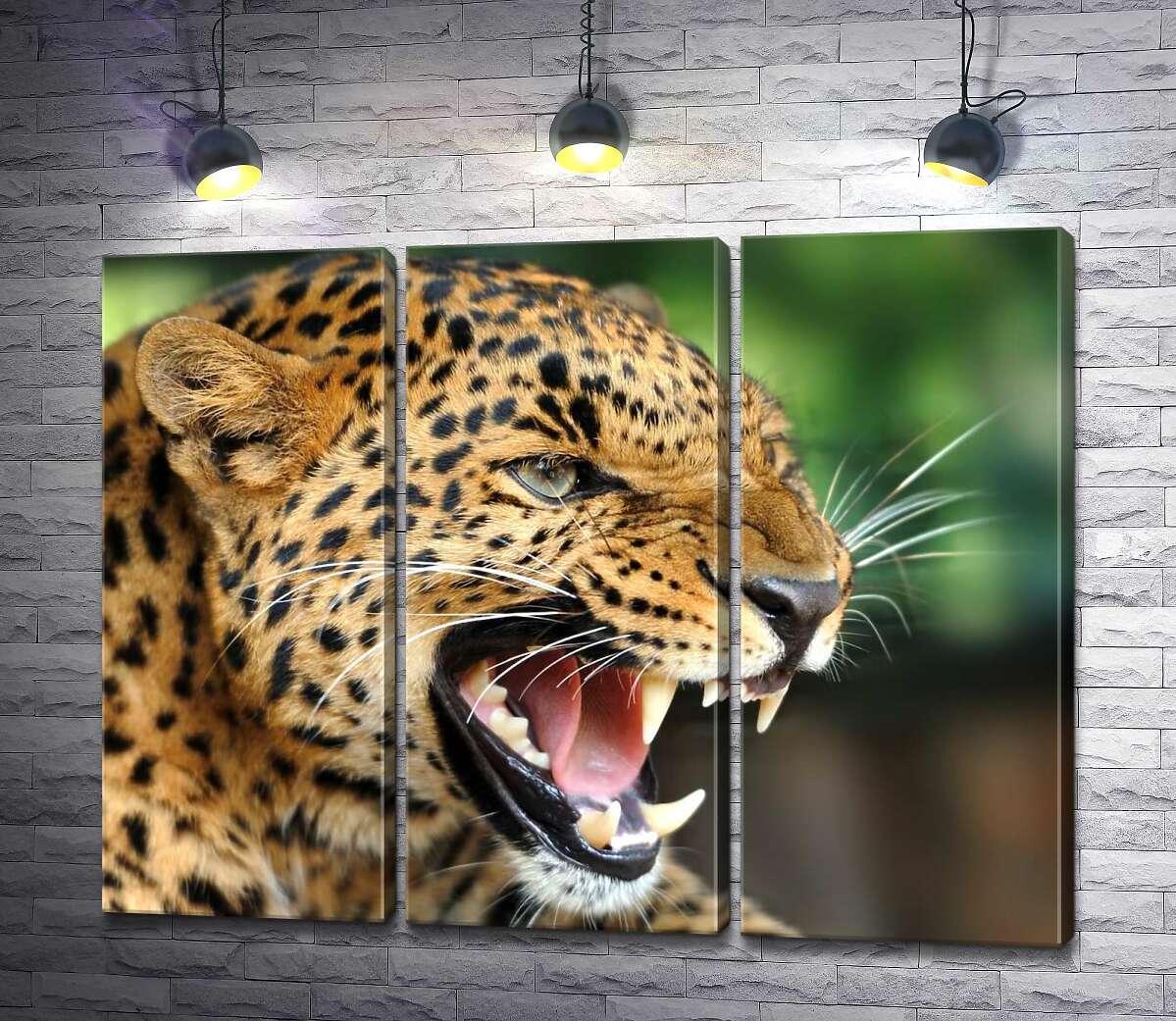 

Модульная картина ArtPoster Разъяренный ягуар скалит зубы 132x103 см Модуль №11