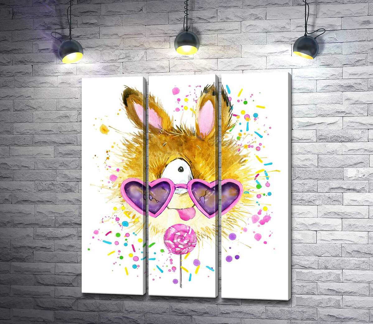 

Модульная картина ArtPoster Пушистый циклоп с розовым леденцем 132x154 см Модуль №11