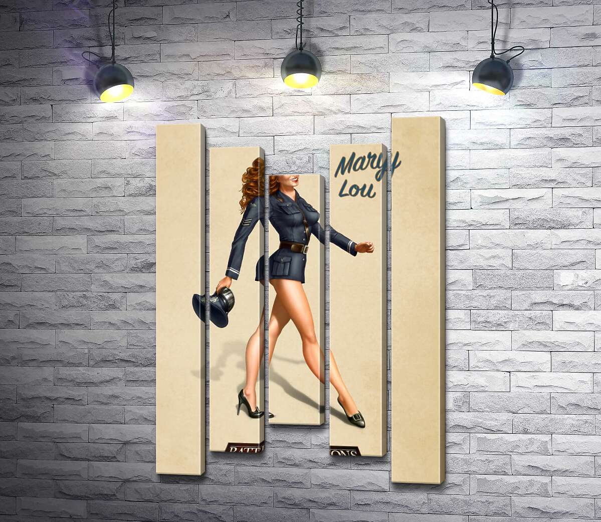 

Модульная картина ArtPoster Рыжеволосая Мэри Лу в форме летчицы 100x150 см Модуль №28