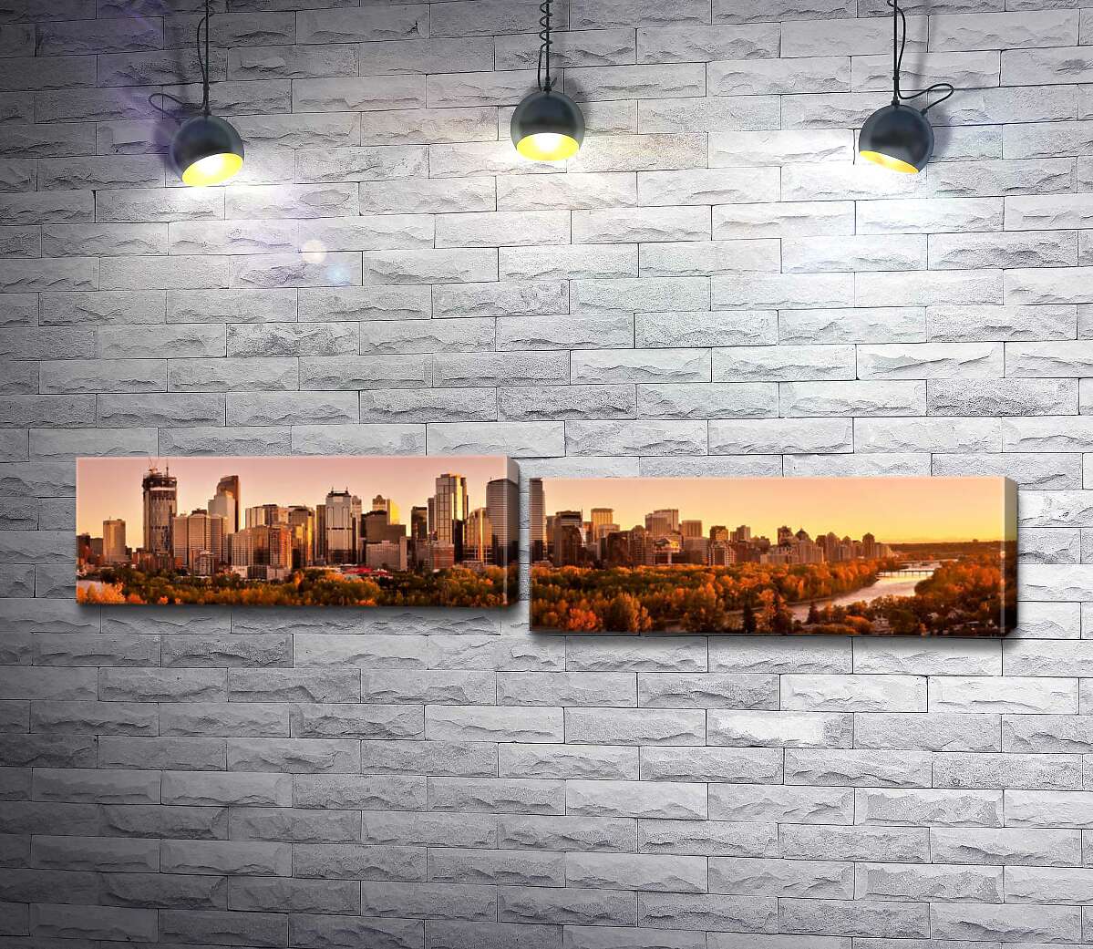 

Модульная картина ArtPoster Разноцветная осень в канадском городе Калгари 130x30 см Модуль №5