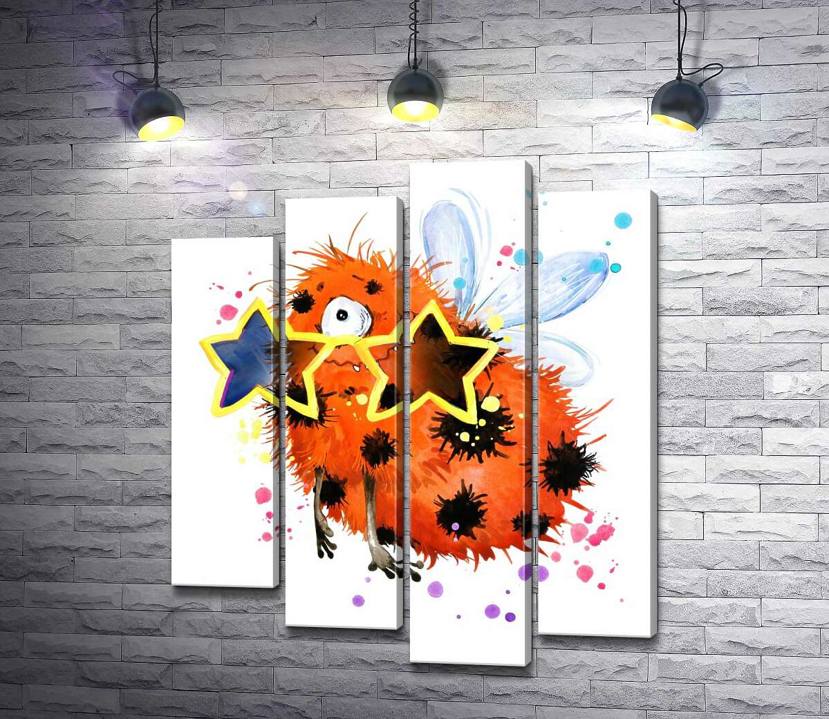 

Модульная картина ArtPoster Пятнистый циклоп в очках-звездах 132x156 см Модуль №21