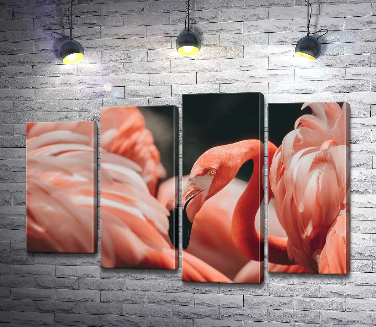 

Модульная картина ArtPoster Розовые облака из оперения фламинго 100x69 см Модуль №21