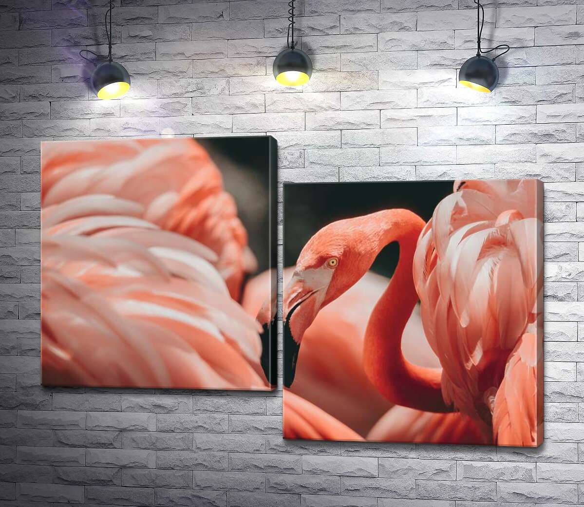 

Модульная картина ArtPoster Розовые облака из оперения фламинго 130x88 см Модуль №5