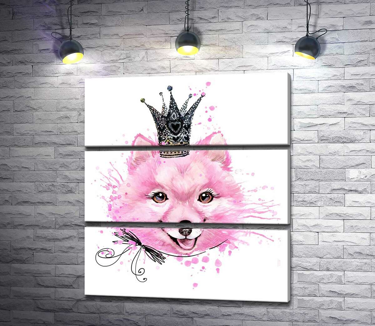 

Модульная картина ArtPoster Розовая собака в ажурной короне 55x60 см Модуль №13