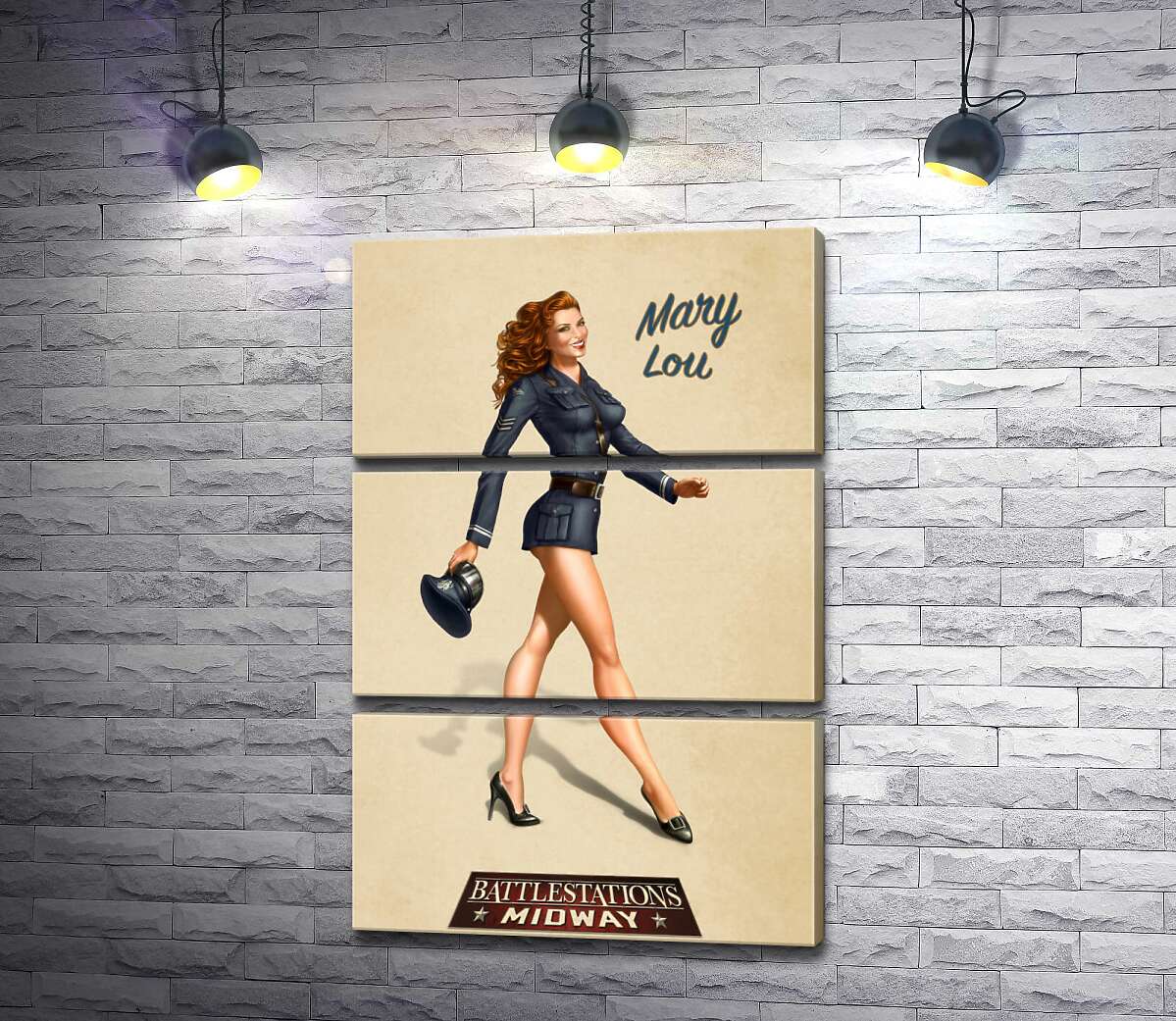 

Модульная картина ArtPoster Рыжеволосая Мэри Лу в форме летчицы 50x75 см Модуль №13