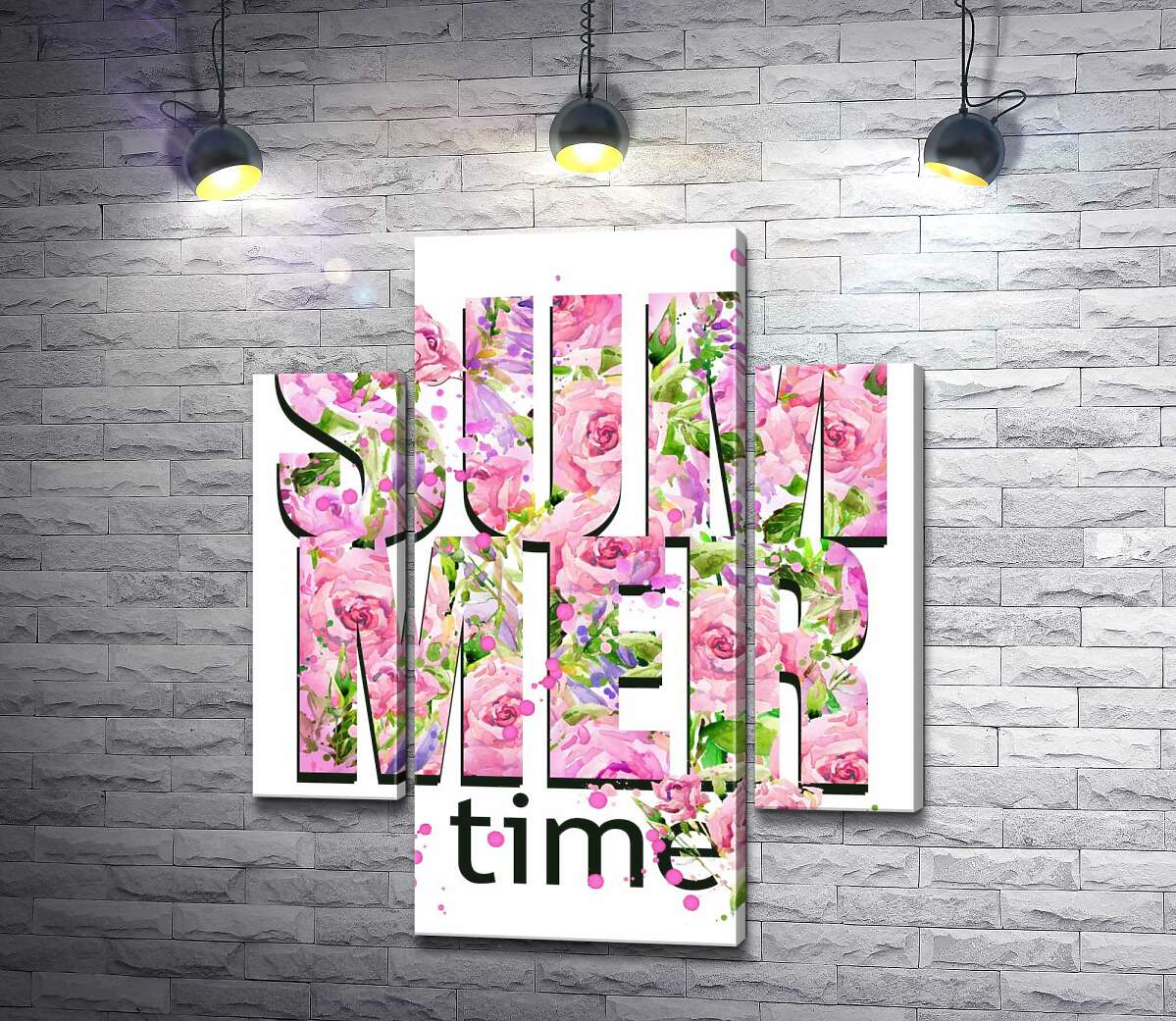 

Модульная картина ArtPoster Розовый узор надписи "summertime" 80x95 см Модуль №7