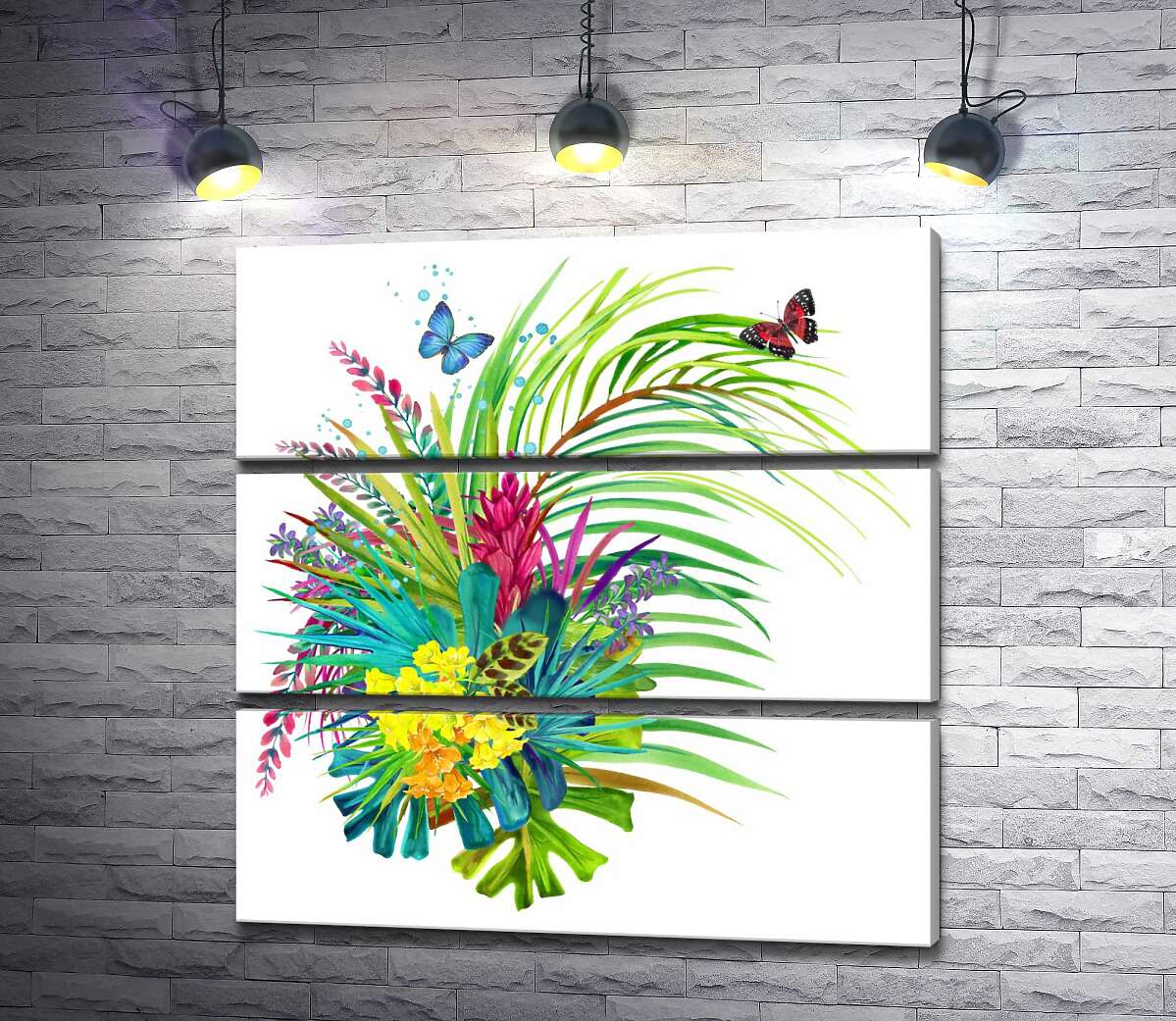 

Модульная картина ArtPoster Прямо из джунглей: яркий букет тропических цветов 100x102 см Модуль №13