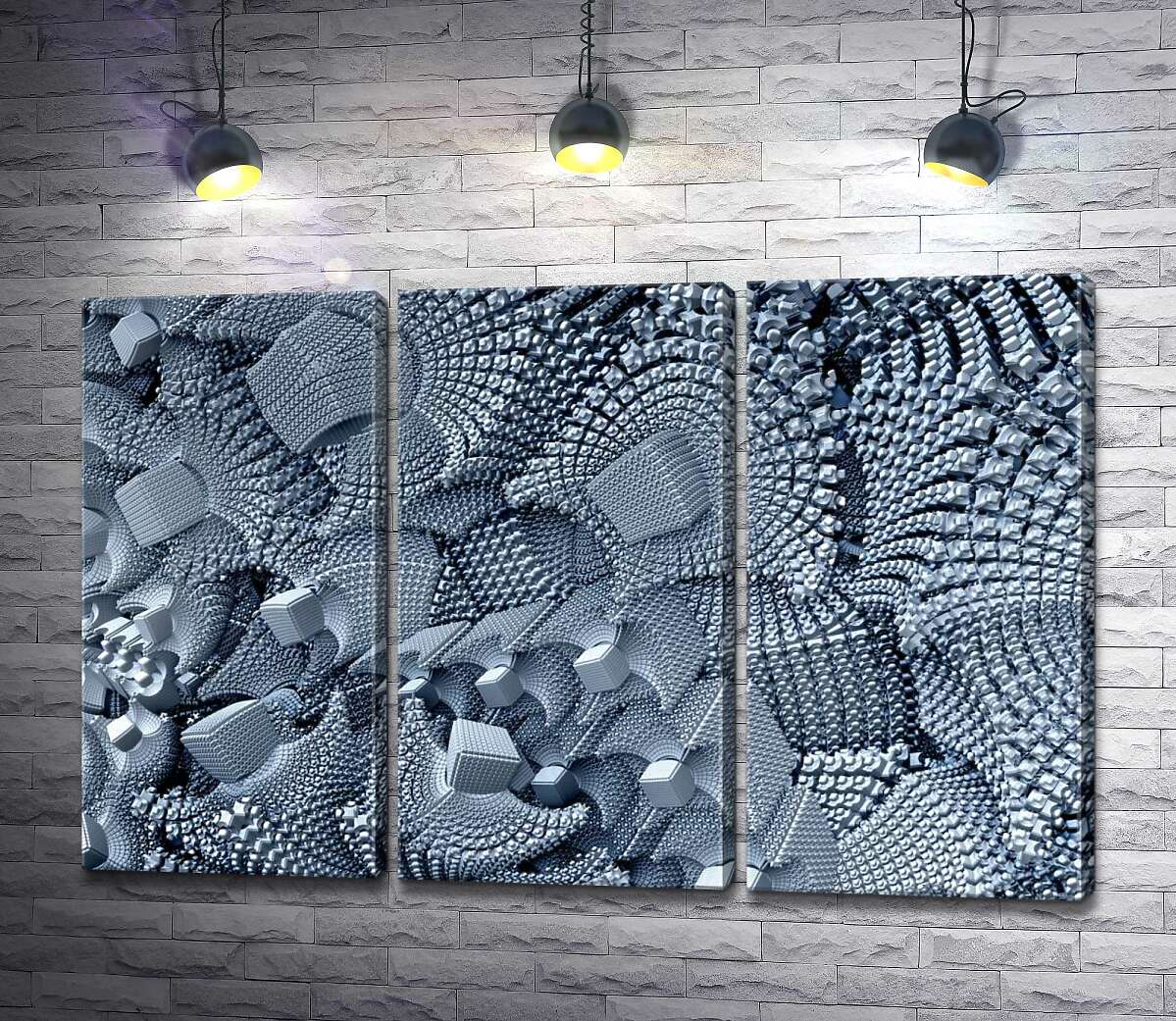 

Модульная картина ArtPoster Серая абстракция с кубическими узорами 60x40 см Модуль №11