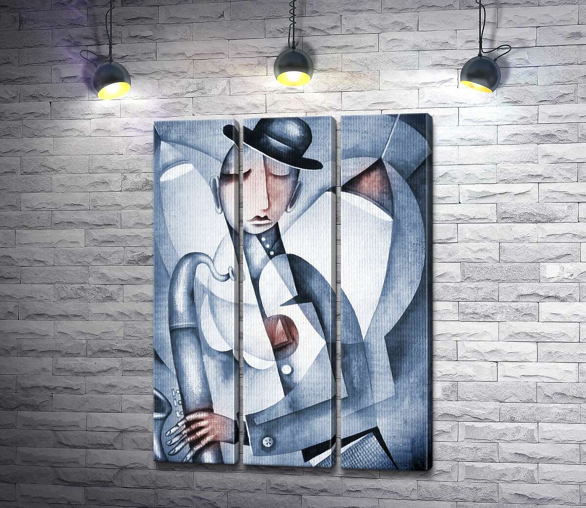 

Модульная картина ArtPoster Саксофонист играет мелодию в свете фонарей 102x141 см Модуль №11