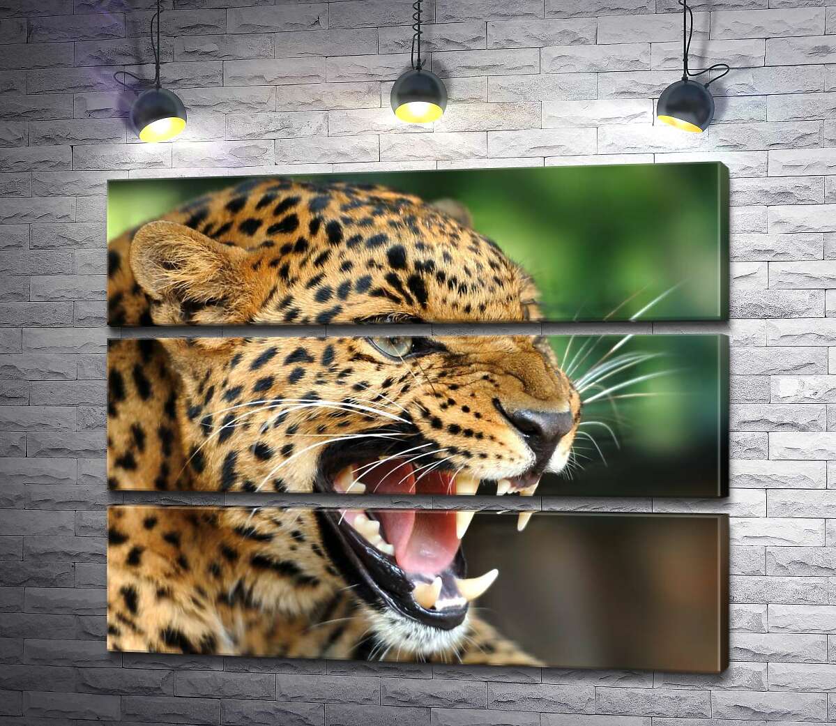 

Модульная картина ArtPoster Разъяренный ягуар скалит зубы 130x105 см Модуль №13