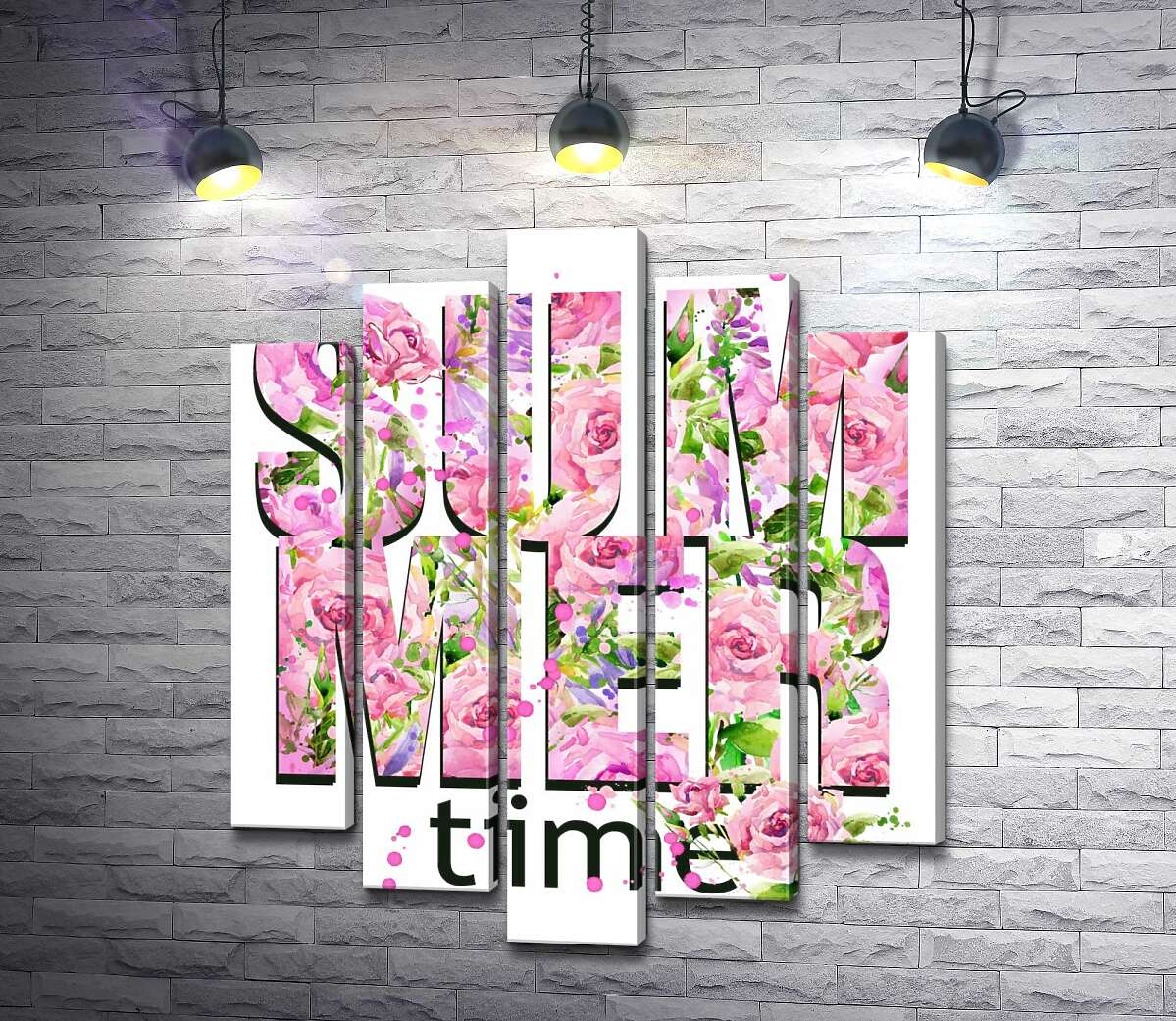 

Модульная картина ArtPoster Розовый узор надписи "summertime" 100x120 см Модуль №26