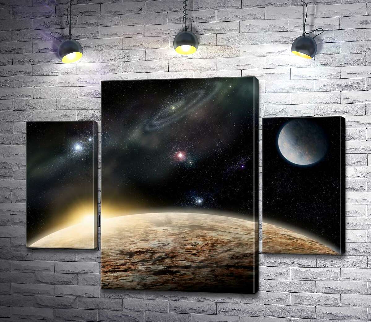 

Модульная картина ArtPoster Рассвет над каменистой поверхностью планеты 100x75 см Модуль №7