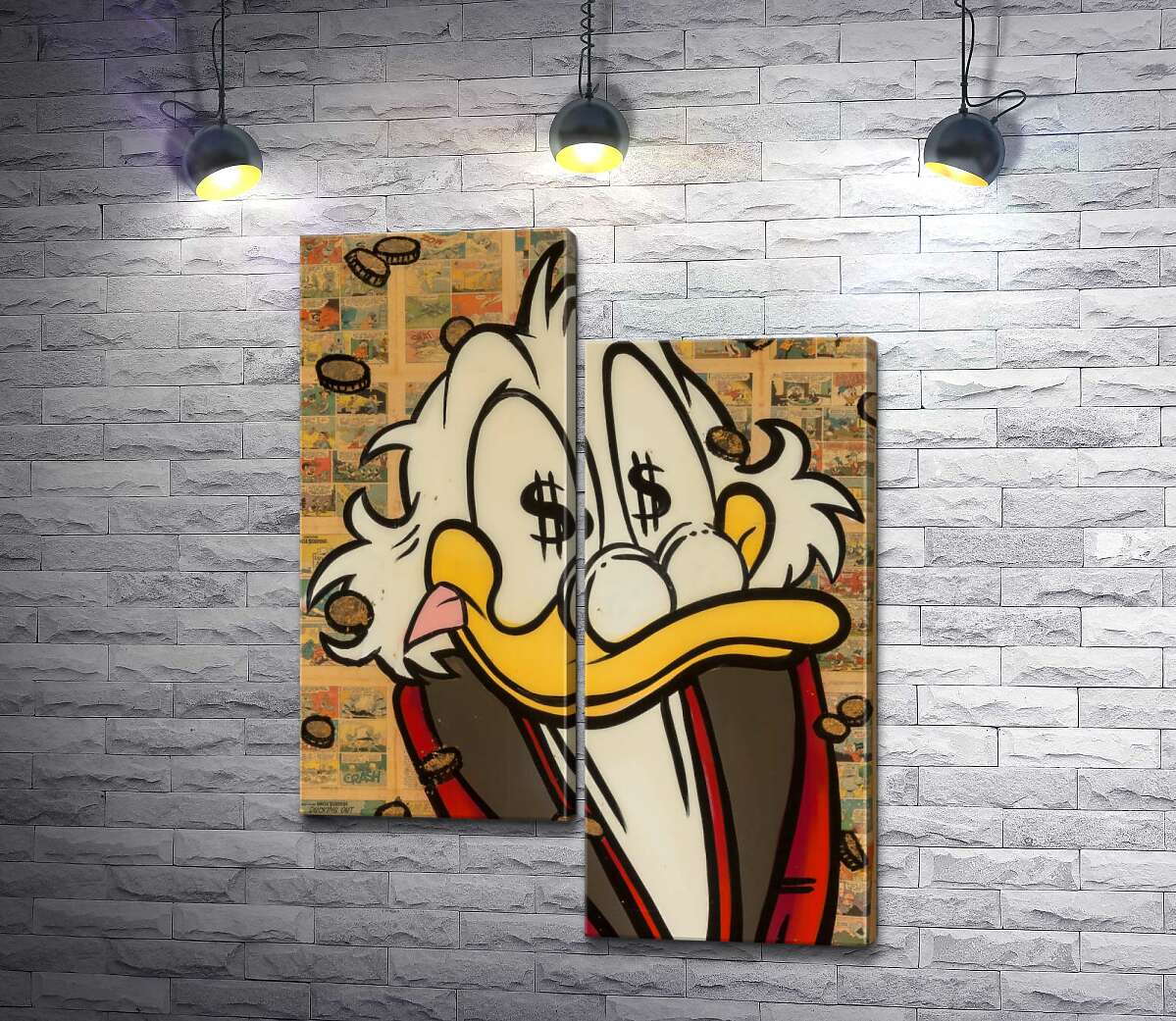 

Модульная картина ArtPoster Счастье Скруджа (Happy Scrooge) – Алек Монополи (Alec Monopoly) 100x135 см Модуль №5