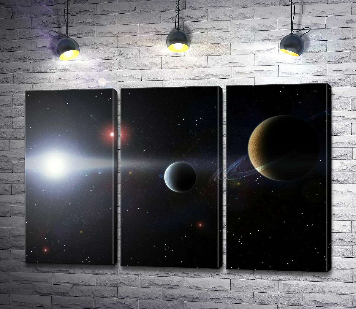 

Модульная картина ArtPoster Силуэты планет в космическом пространстве 132x86 см Модуль №11