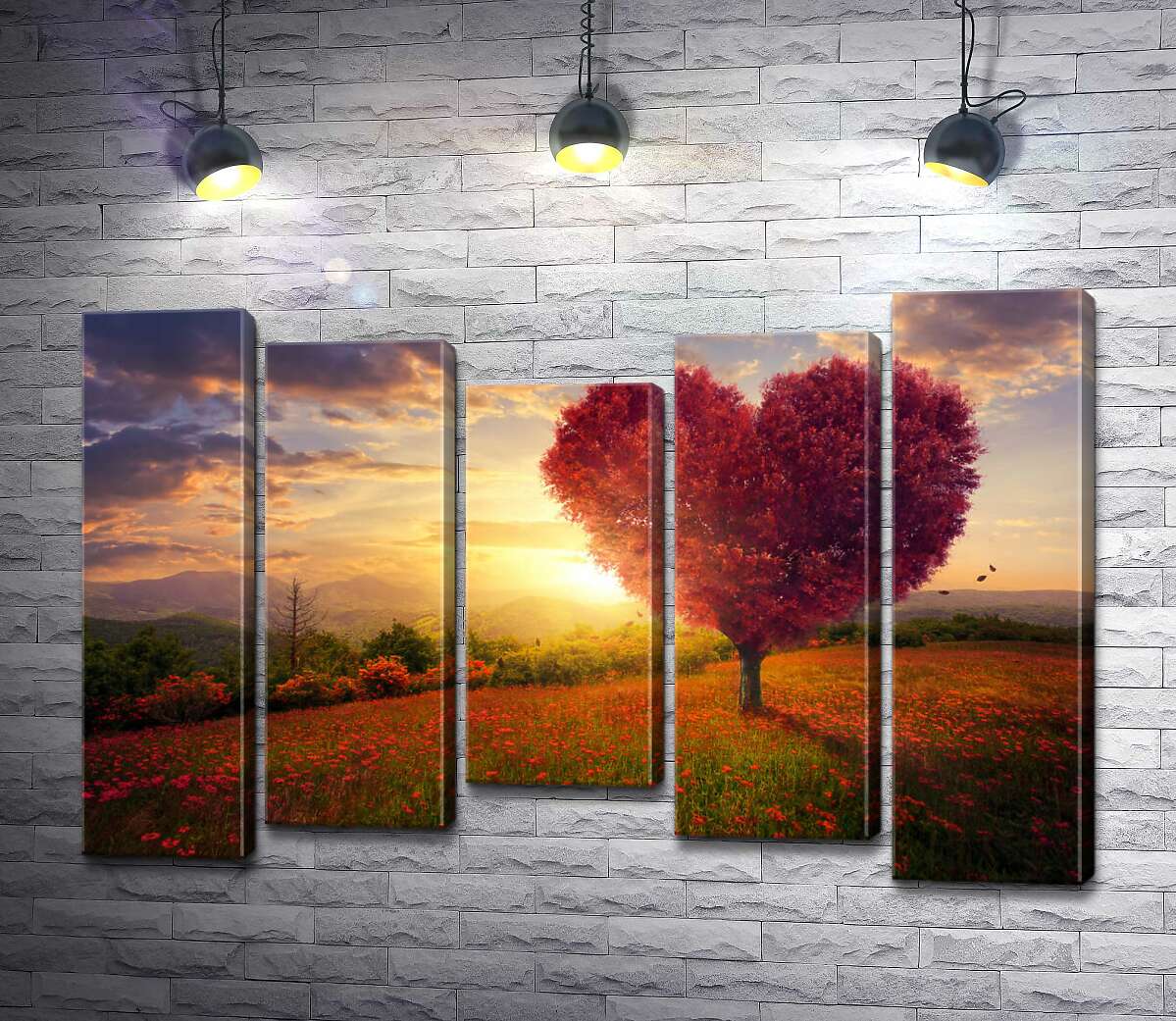 

Модульная картина ArtPoster Солнечные лучи освещают багровое дерево любви 130x87 см Модуль №28