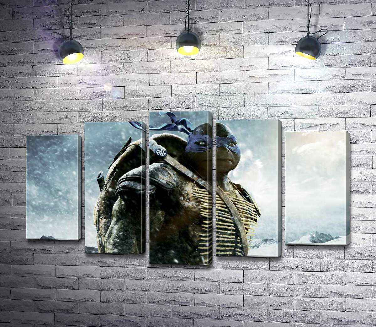 

Модульная картина ArtPoster Смелый лидер Черепашек-ниндзя (Teenage Mutant Ninja Turtles), Леонардо, среди заснеженных гор 130x74 см Модуль №26