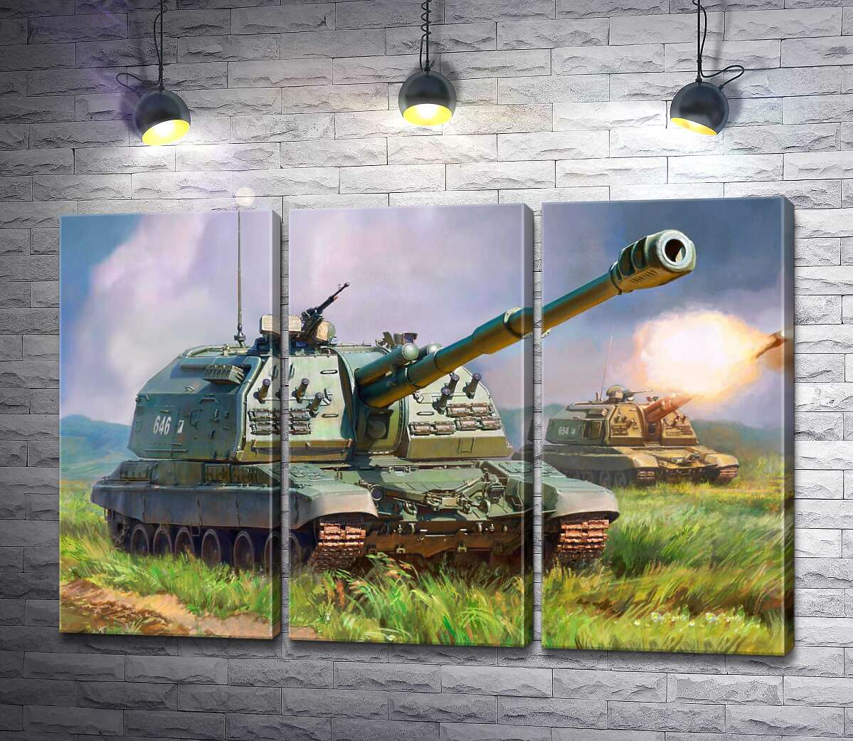 

Модульная картина ArtPoster Советский истребитель танков ИС-152 "Зверобой" на поле боя 60x40 см Модуль №11
