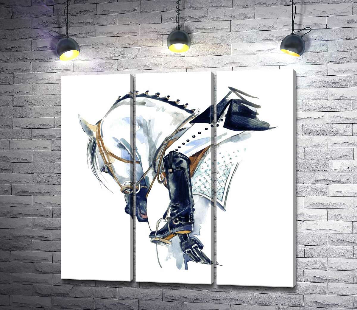 

Модульная картина ArtPoster Силуэт белого коня со всадником 132x130 см Модуль №11