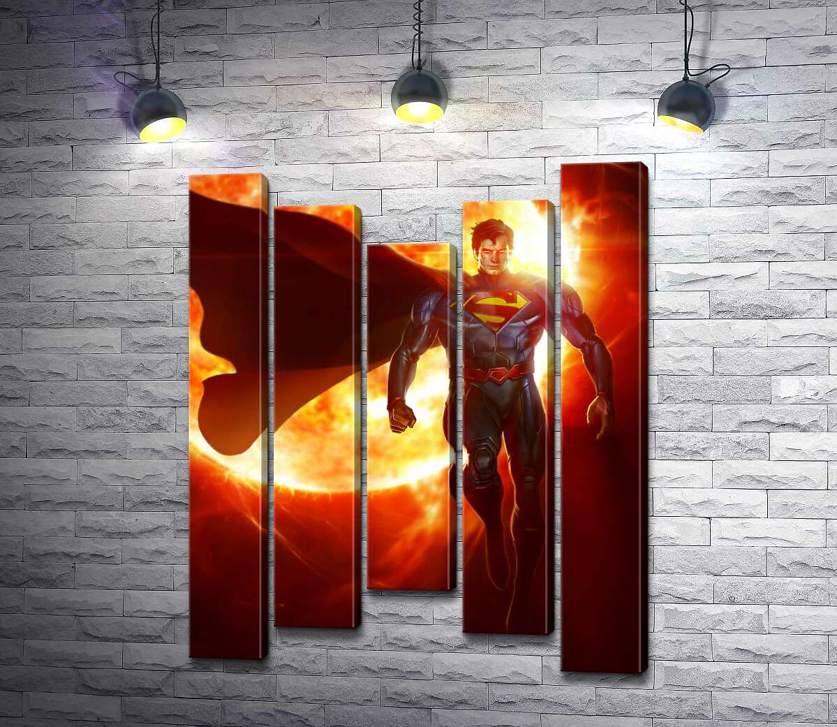 

Модульная картина ArtPoster Супермен на фоне раскаленного солнечного шара 130x170 см Модуль №28