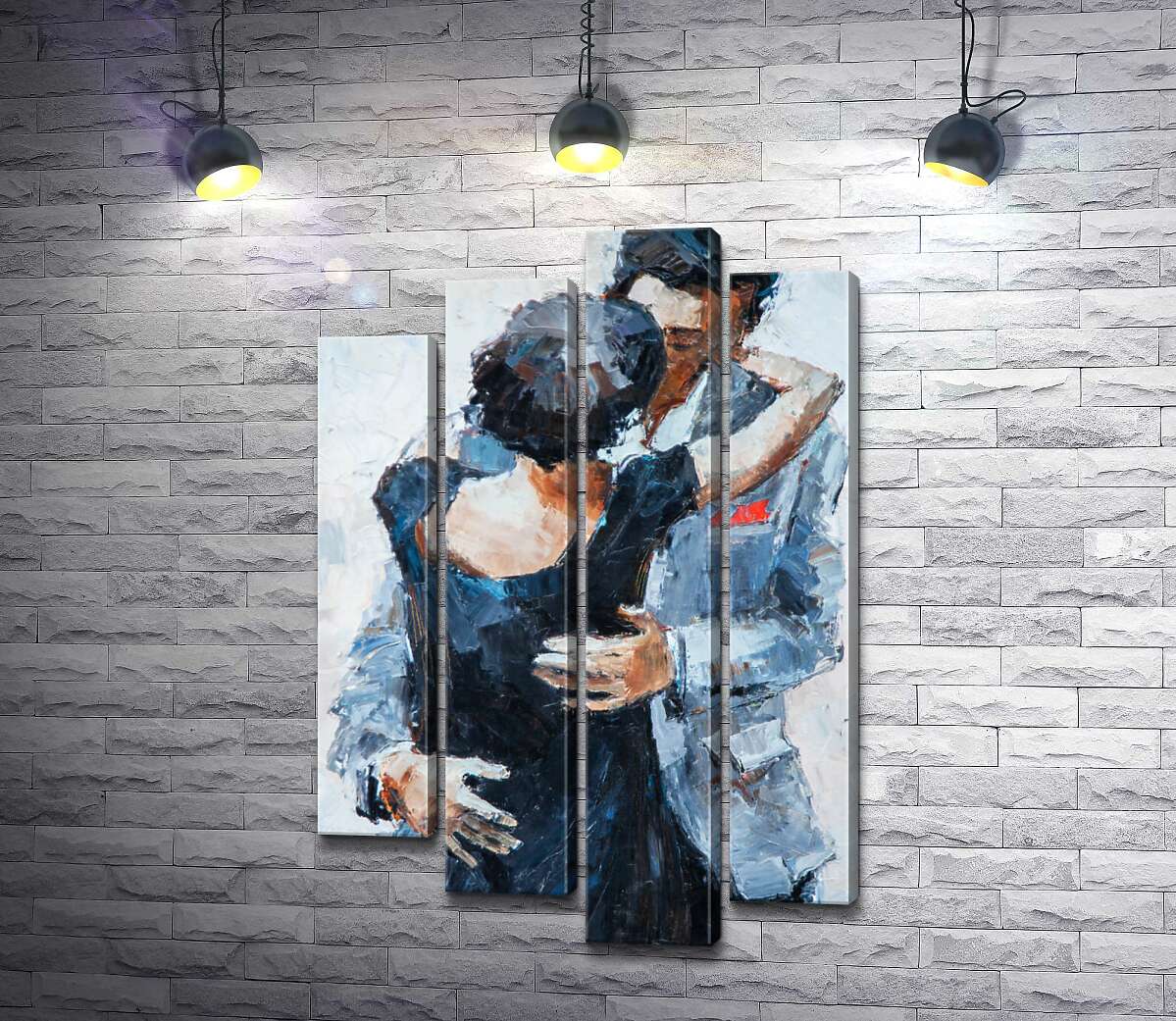

Модульная картина ArtPoster Сильные руки мужчины нежно обнимают спину девушки в танце 132x200 см Модуль №21